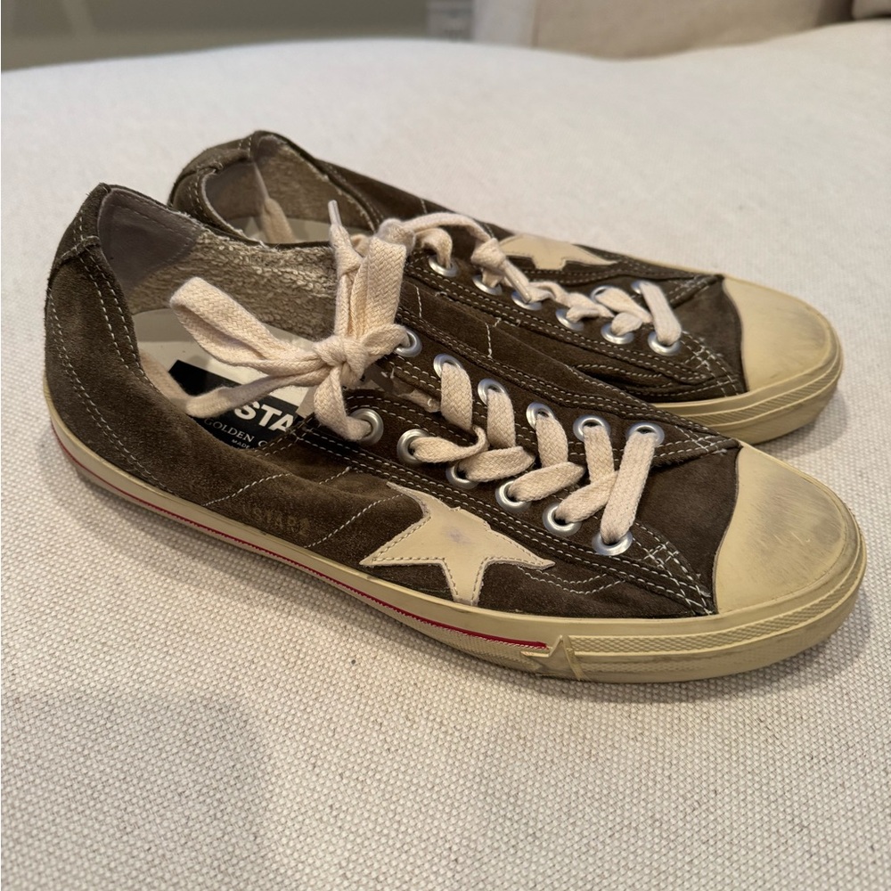 Golden Goose Green Suede VStar Size 38